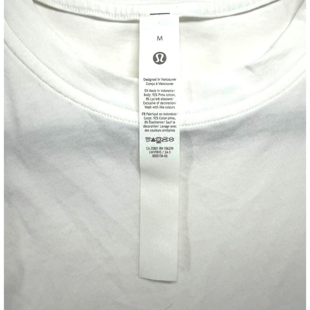lululemon Women’s Medium White Pima Cotton High Neck Activewear Tank Top
